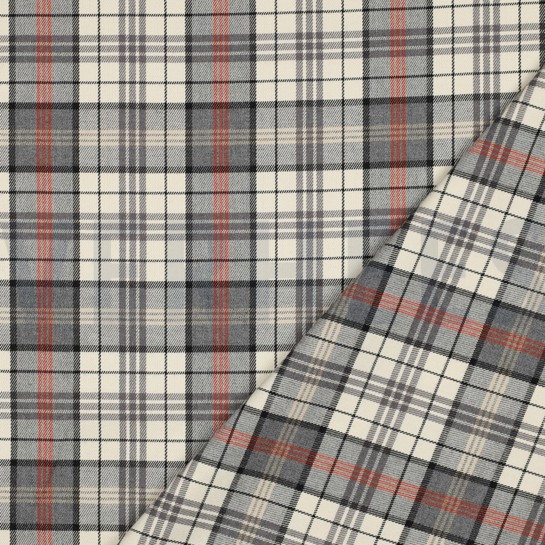 TARTAN CHECK ÉCRU / GRIJS / ORANJE #7