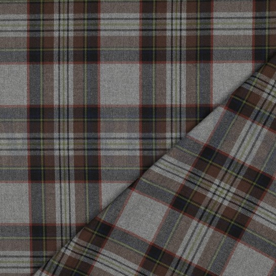 TARTAN CHECK GRIS / MARRON / CITRON VERT #7