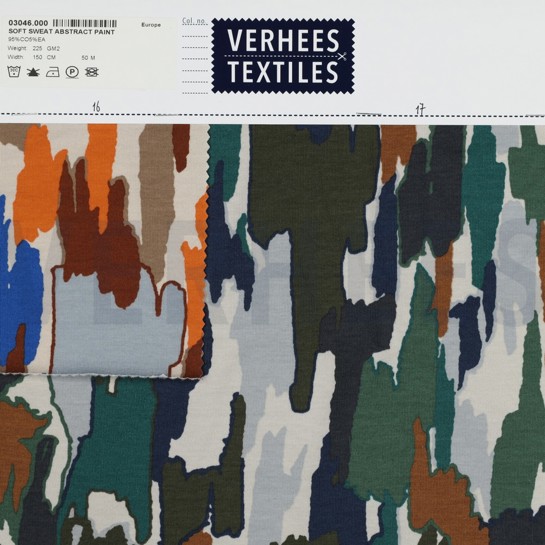 SOFT SWEAT ABSTRACT MALEREI ARMEEGRÜN #7