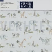 DOUBLE GAUZE DIGITAL SAFARI ANIMALS WHITE (thumbnail) #4