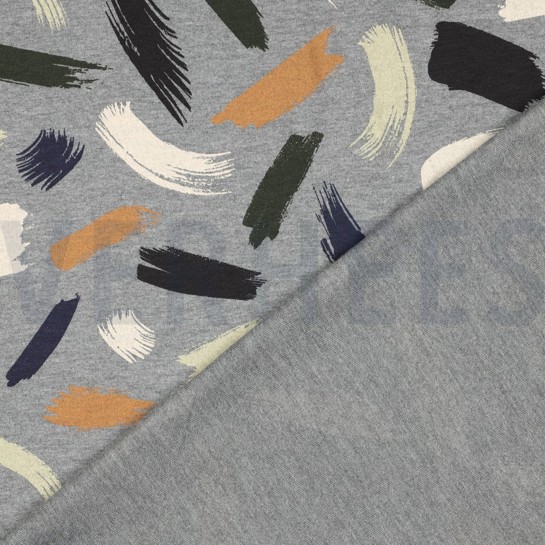SOFT SWEAT MELANGE PINSELSTRICHE ANTHRAZIT MELIERT #7