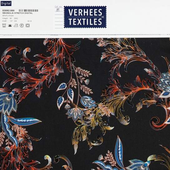 MAGNOLIA STRETCH DIGITAL SCHWARZ #7