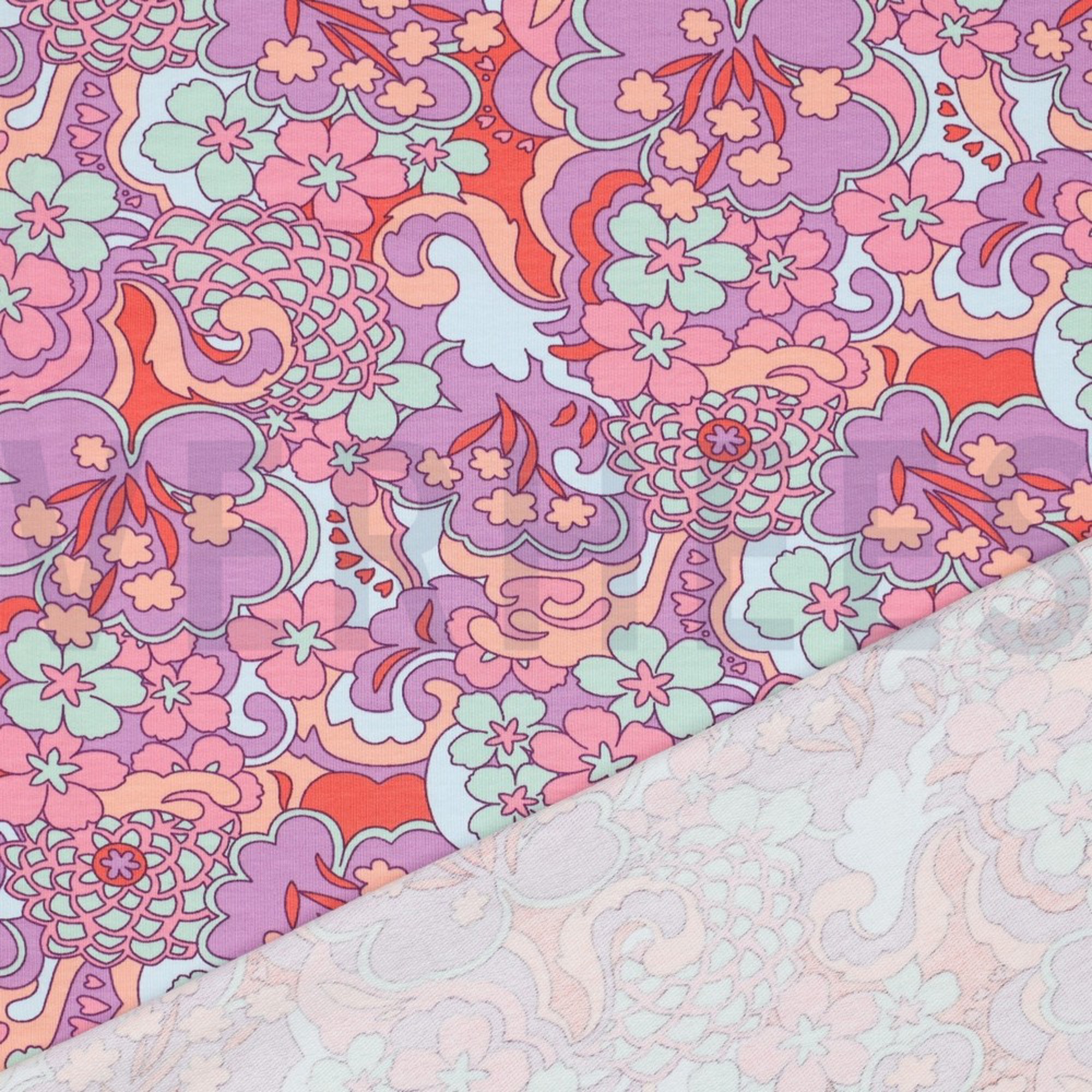 FRENCH TERRY ABSTRACT FLOWERS PURPLE (high resolution) #4