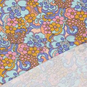 FRENCH TERRY ABSTRACT FLOWERS BLUE (thumbnail) #4