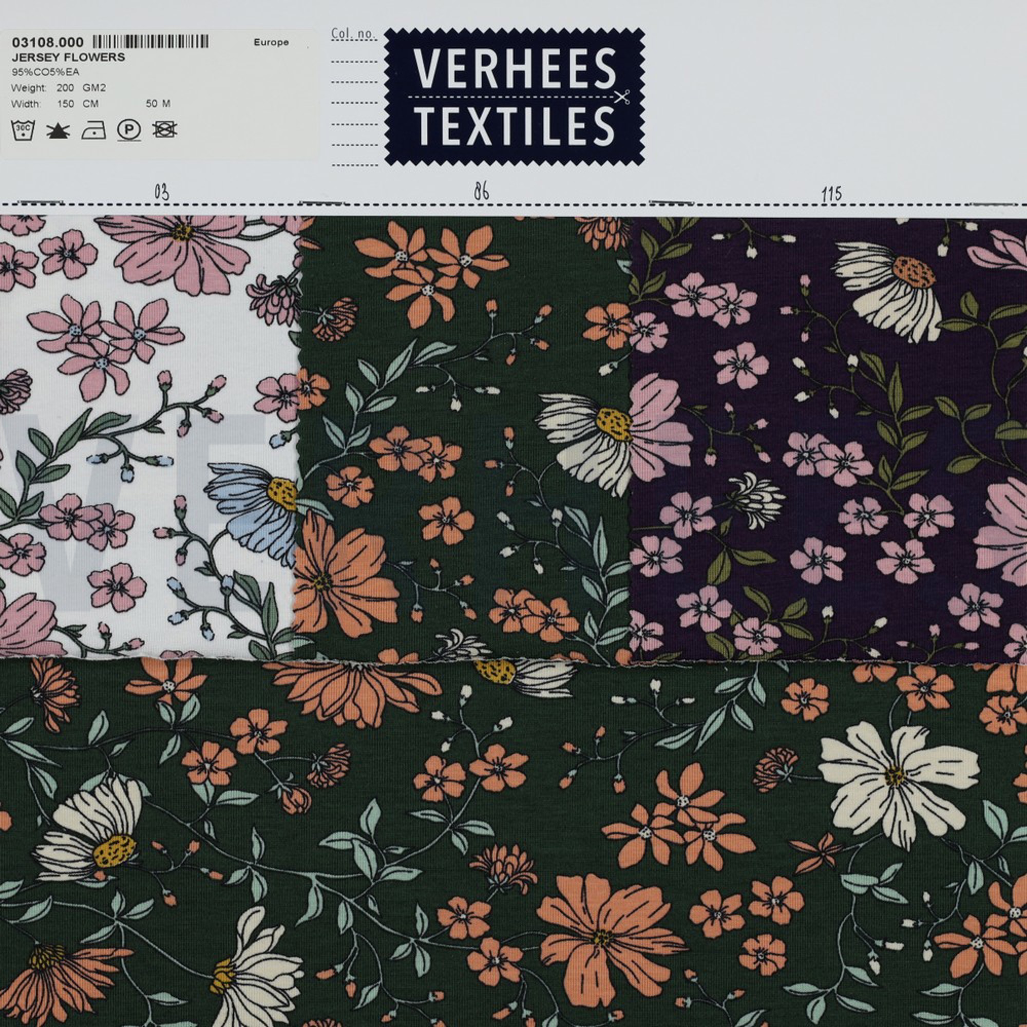 JERSEY FLOWERS DARK GREEN (high resolution) #4