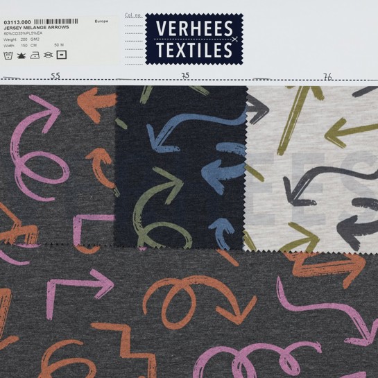 JERSEY MELANGE PIJLEN MARINEBLAUW GEMÊLEERD #7