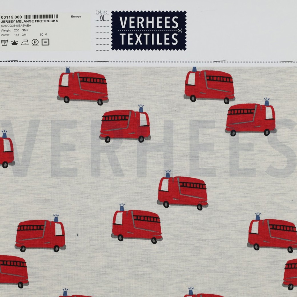 JERSEY MELANGE FIRETRUCKS ECRU #4