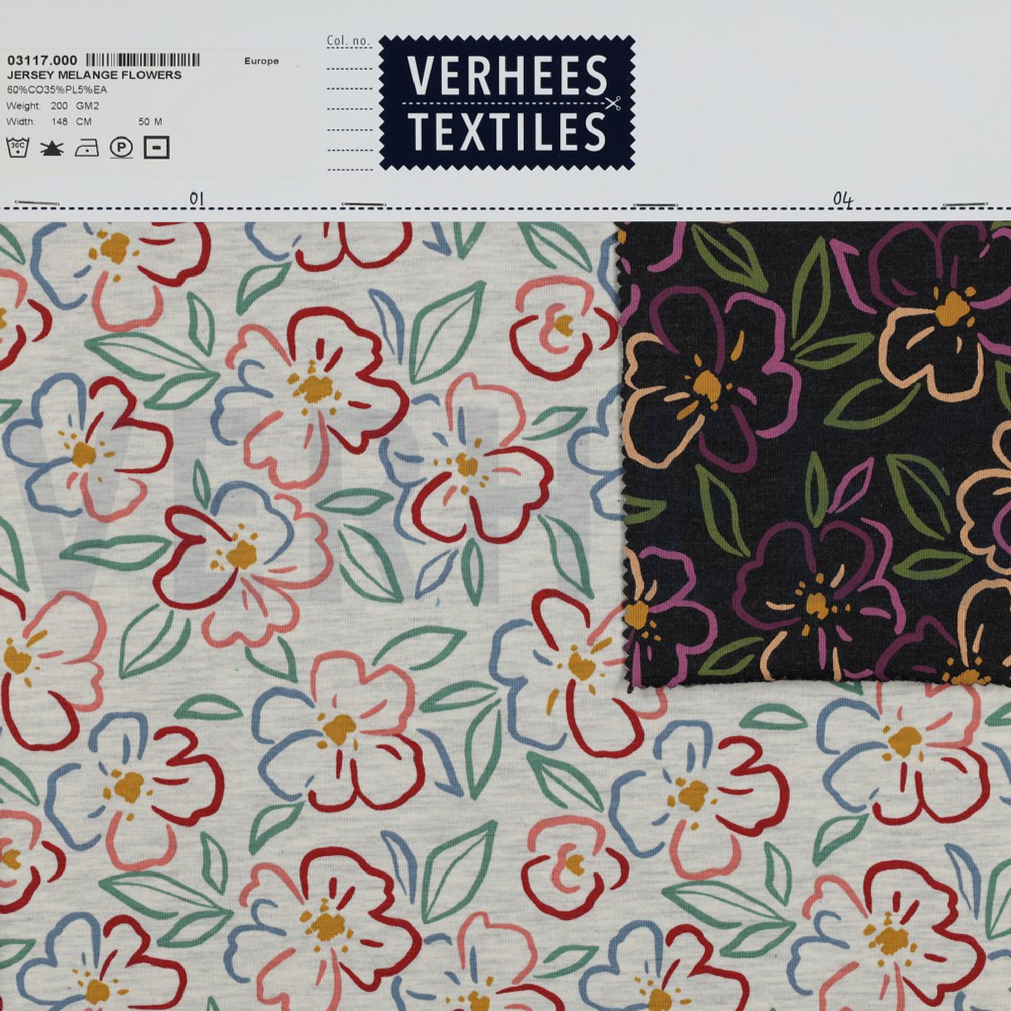 JERSEY MELANGE FLOWERS ANTHRACITE MELANGE (high resolution) #4