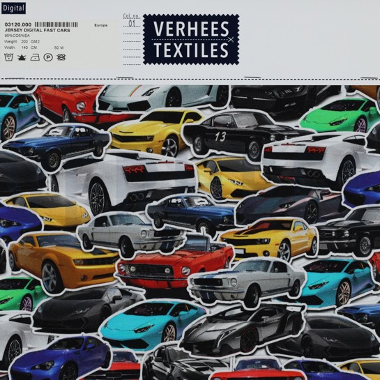 JERSEY DIGITAL SCHNELLE AUTOS MEHRFARBIG #7