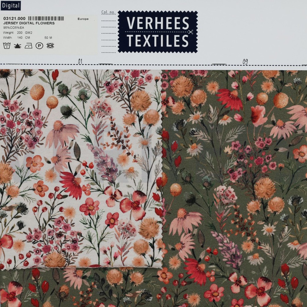 JERSEY DIGITAL FLOWERS ARMY GREEN #4