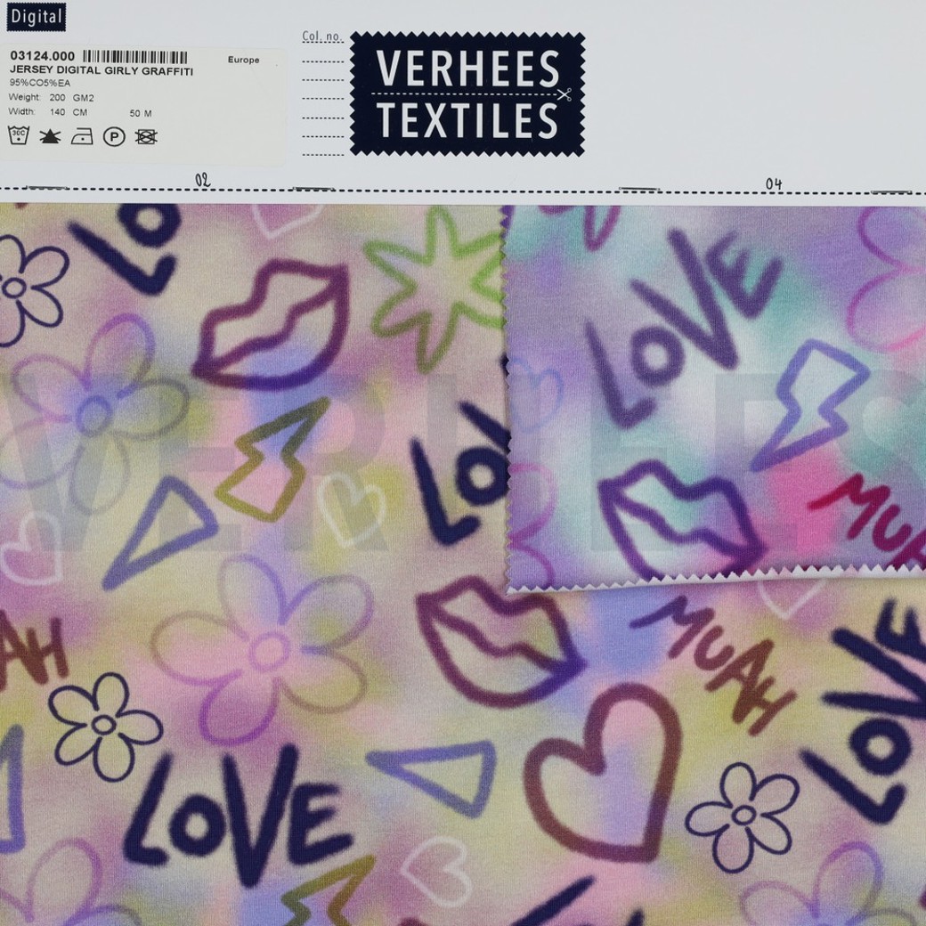 JERSEY DIGITAL GIRLY GRAFFITI LIGHT LAVENDER #4