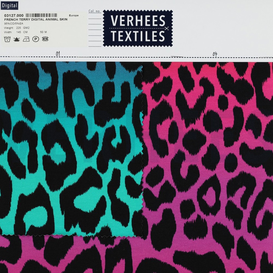 FRENCH TERRY DIGITAL ANIMAL SKIN PINK #4