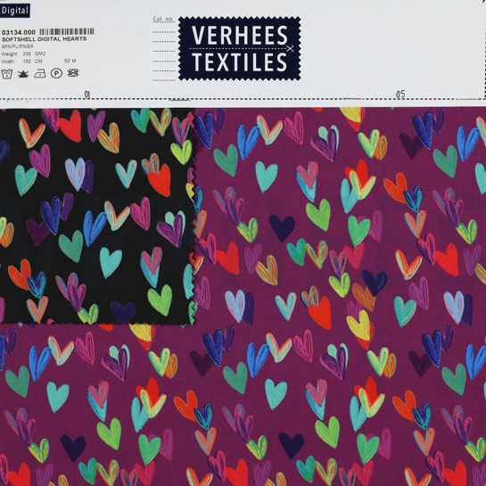 SOFTSHELL DIGITAL HEARTS PURPLE #7