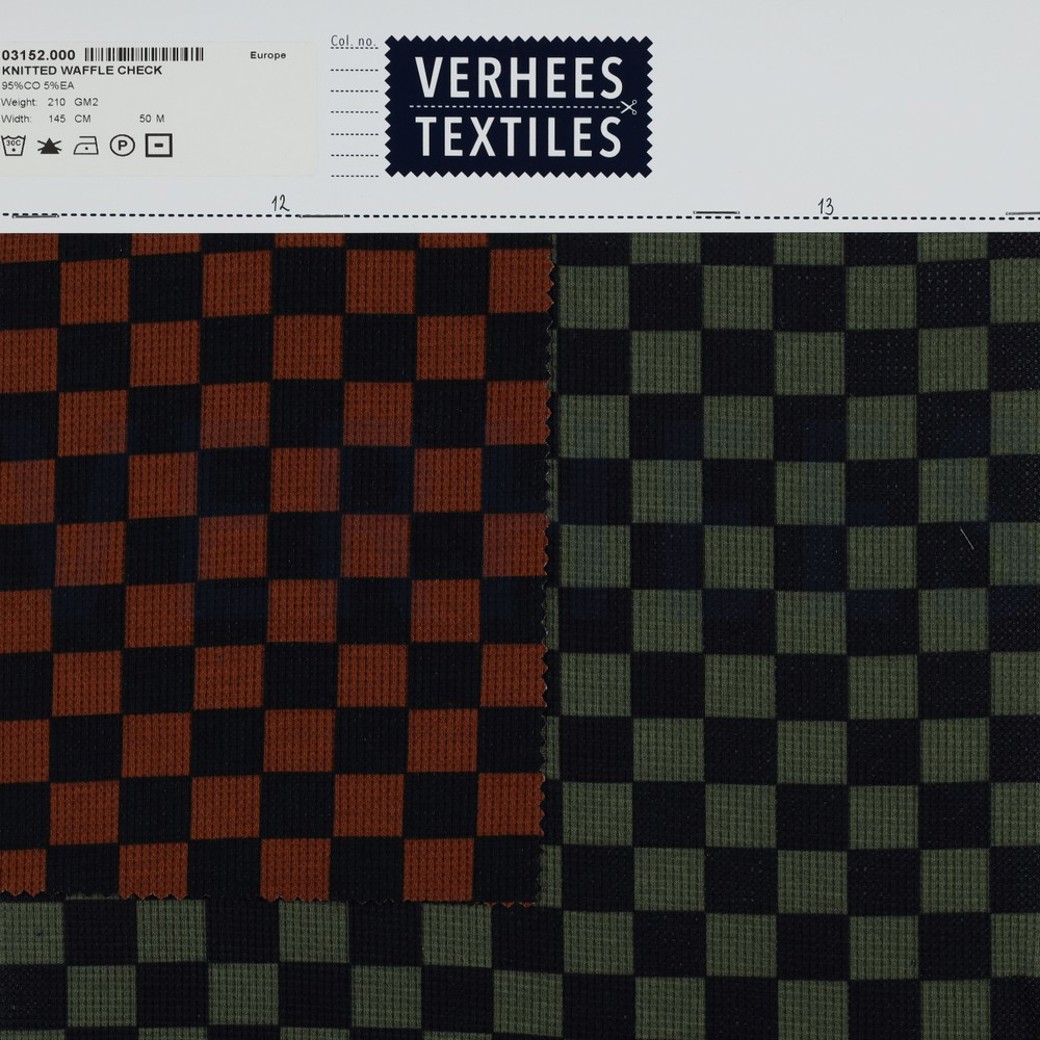 WAFFLE JERSEY CHECK BROWN #4