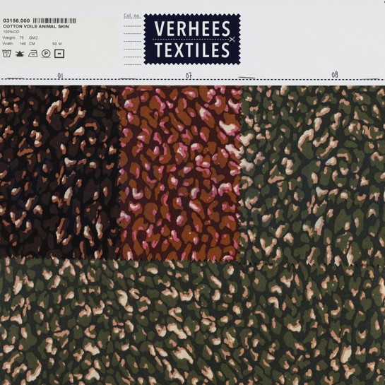 BAUMWOLLE VOILE TIERHAUT DUNKELGRÜN #7