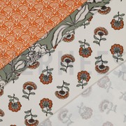CANVAS FLOWERS SAGE/ORANGE (thumbnail) #4