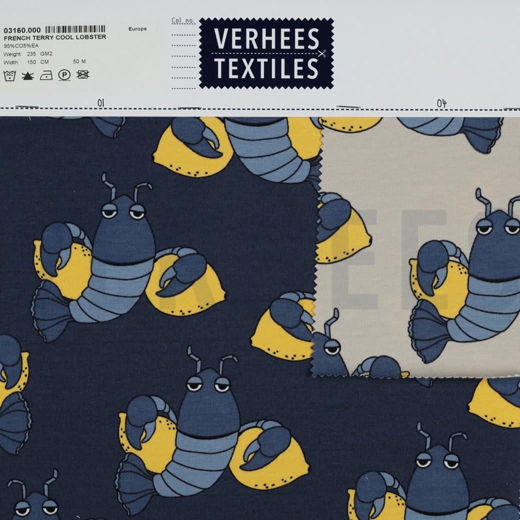 FRENCH TERRY COOL LOBSTERS BLUE #4