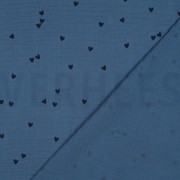 DOUBLE GAUZE SMALL HEARTS INDIGO (thumbnail) #4