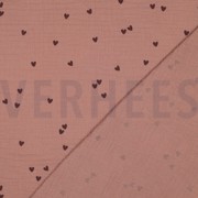 DOUBLE GAUZE SMALL HEARTS MOCHA (thumbnail) #4