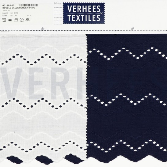 DOUBLE GAUZE TWO-SIDE BORDER NAVY #7