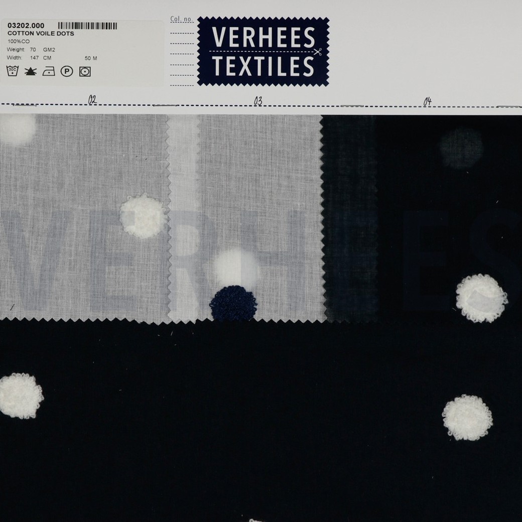 COTTON VOILE DOTS WHITE / WHITE #4