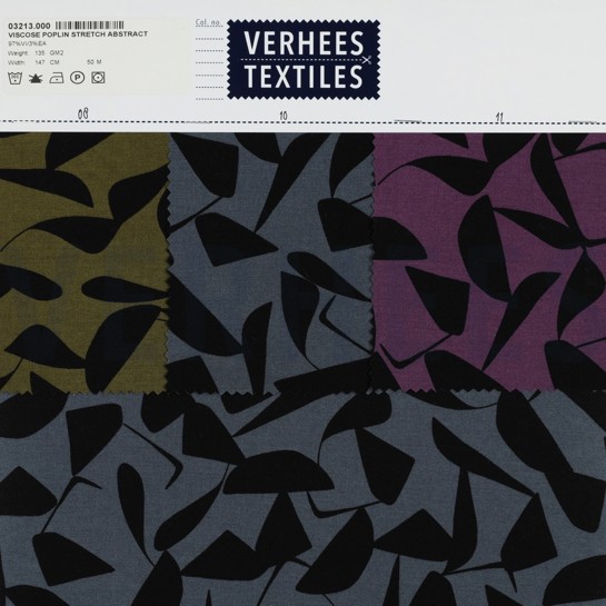 VISKOSE POPELINE STRETCH ABSTRACT LILA/VIOLETT #7