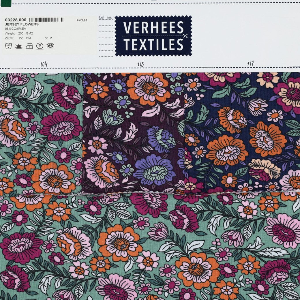 JERSEY FLOWERS DARK PURPLE #4