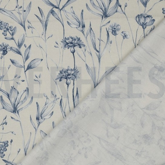 CANVAS DIGITAL FLOWERS BLUE #7