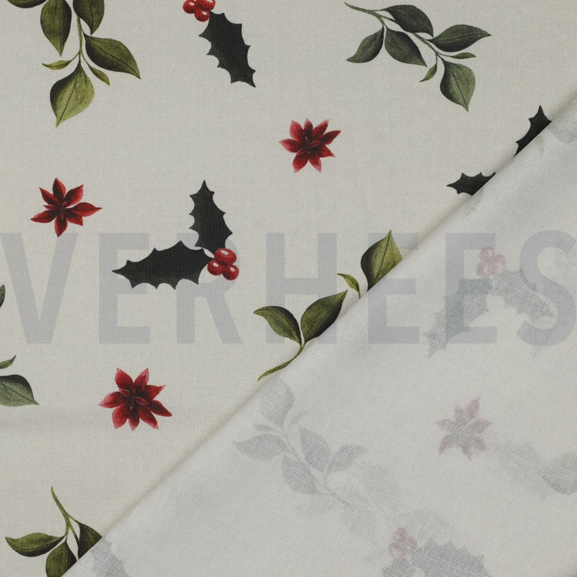 CANVAS DIGITAL CHRISTMAS FLOWERS LINEN LOOK (high resolution) #4