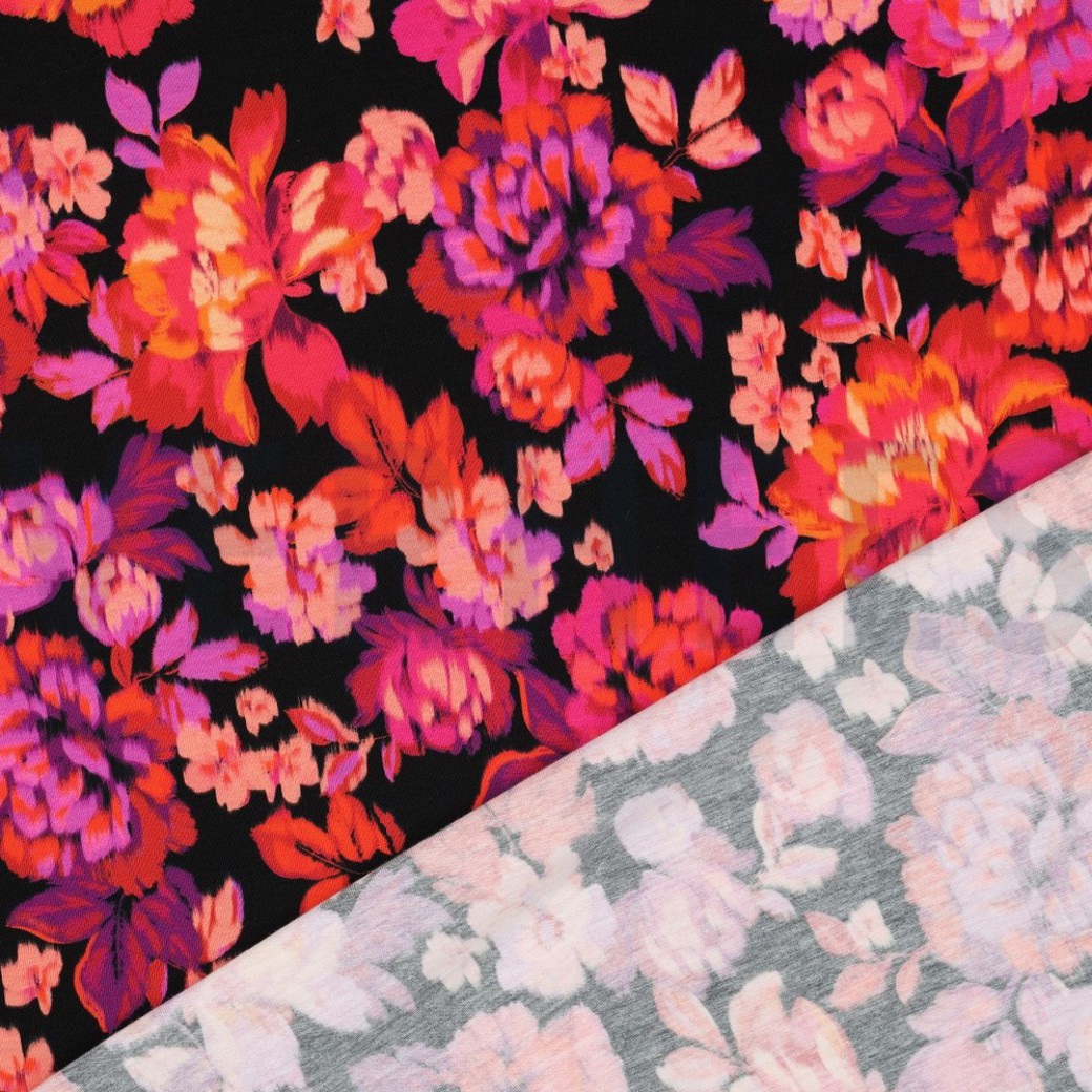 JERSEY DIGITAL FLOWERS BLACK #4