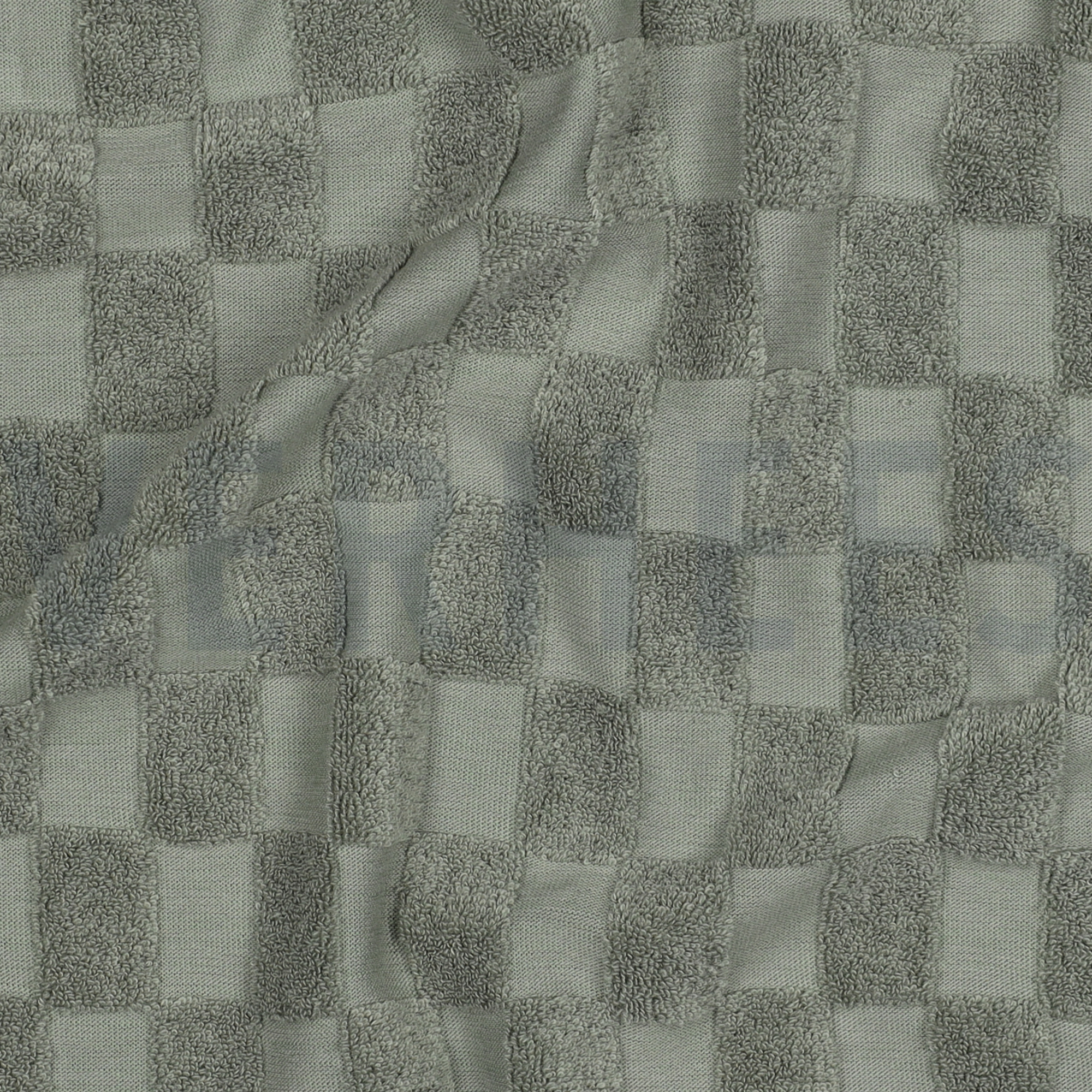 COTTON TOWELLING KNIT CHECKS GREEN (high resolution) #4