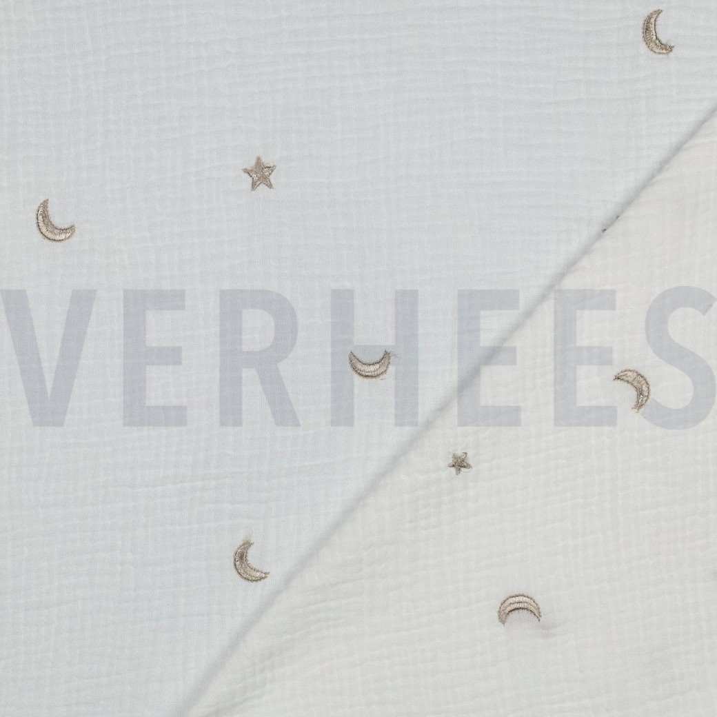 DOUBLE GAUZE EMBROIDERY STARS OFF-WHITE #4