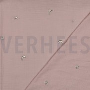 DOUBLE GAUZE EMBROIDERY STARS SOFT ROSE (thumbnail) #4