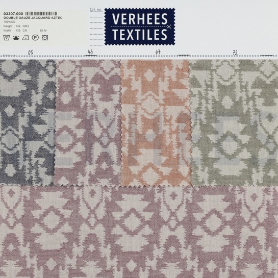 DOUBLE GAUZE JACQUARD AZTEC ARMY GREEN #7