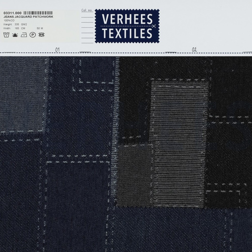 JEANS JACQUARD PATCHWORK BLACK #4