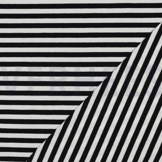 JERSEY GARNGEFÄRBT STREIFEN SCHWARZ #7