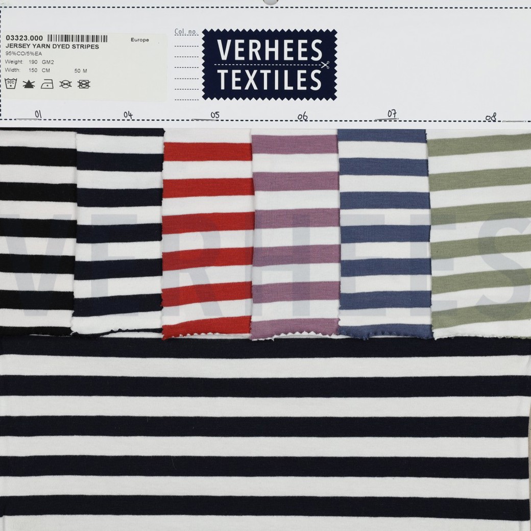 JERSEY YARN DYED STRIPES JEANS #4