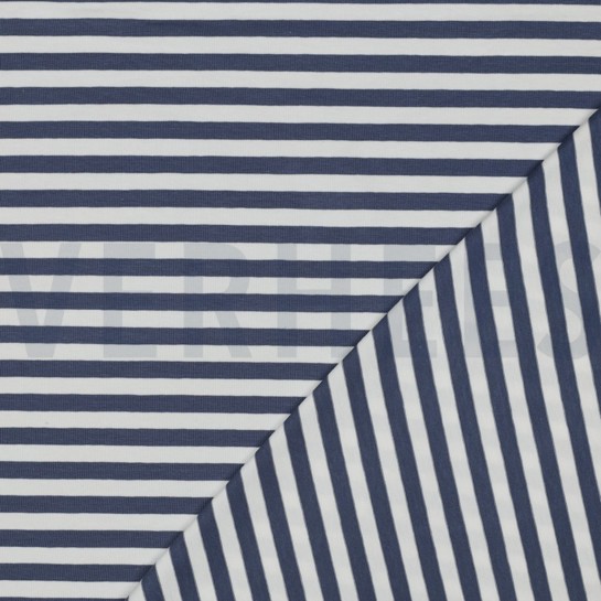 JERSEY TEINT EN FIL RAYURES JEAN BLEU #7
