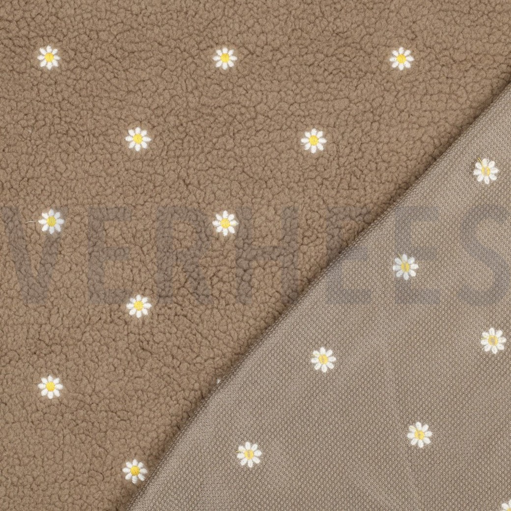TEDDY EMBROIDERY FLOWERS TAUPE #4