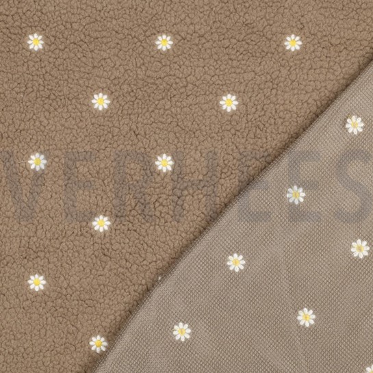 TEDDY EMBROIDERY BLOEMEN TAUPE #7