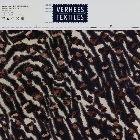 MAGNOLIA STRETCH DIERENHUID ZWART #7