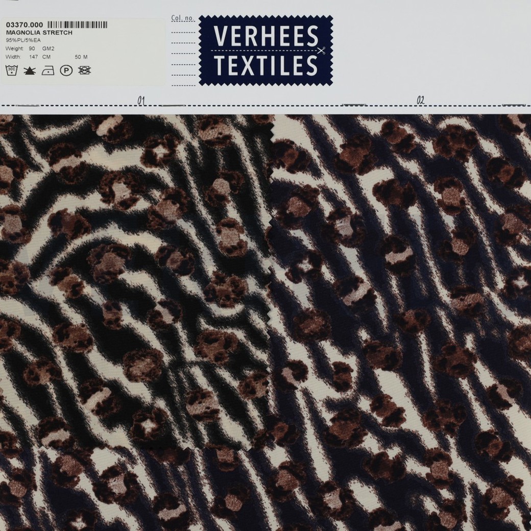 MAGNOLIA STRETCH ANIMAL SKIN NAVY #4