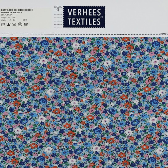 MAGNOLIA STRETCH BLOEMEN KONINGSBLAUW #7