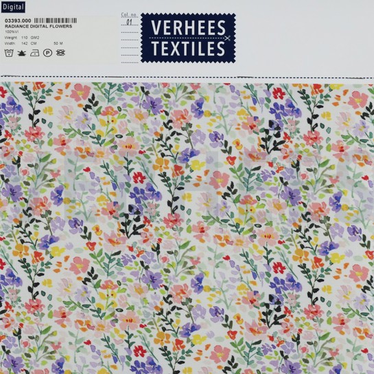 VISCOSE RADIANCE DIGITAAL BLOEMEN MULTICOLOR #7