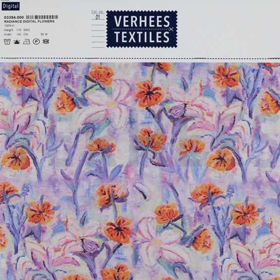 VISKOSE RADIANCE DIGITAL BLUMEN LILA/VIOLETT #7