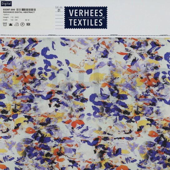 VISCOSE RADIANCE DIGITAAL ABSTRACT BLAUW #7
