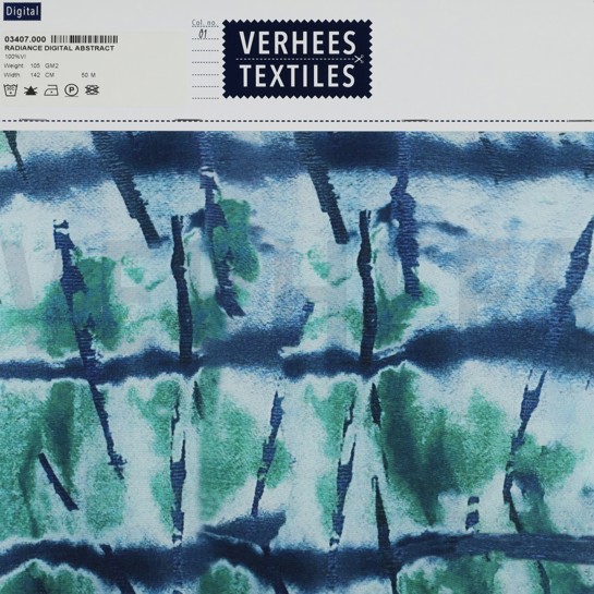 VISKOSE RADIANCE DIGITAL ABSTRAKT BLAU #7