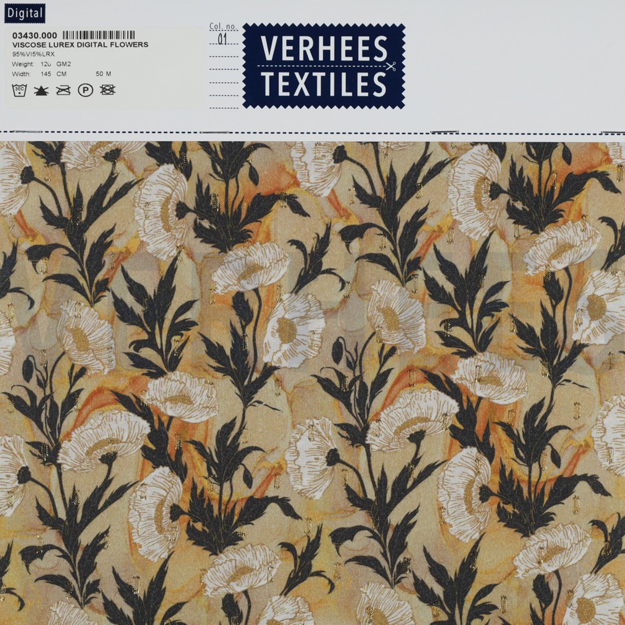 VISCOSE LUREX DIGITAL FLOWERS OCHRE (high resolution) #4