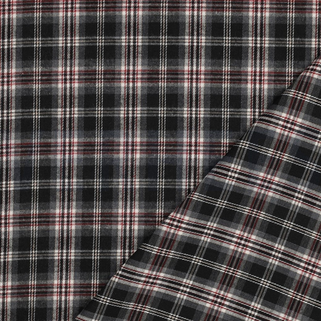 BRUSHED YARN DYED CHECKS BLACK #4