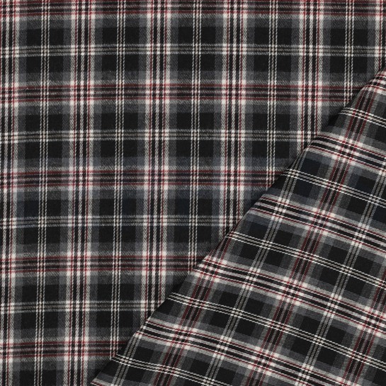 BRUSHED YARN DYED CHECKS BLACK #7